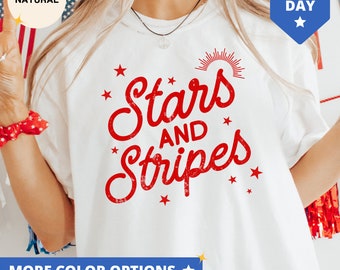 Stars and Stripes Shirt Cute 4th Of July T-Shirt Red White and Blue TShirt Patriotic T Shirt For Women Independence Day Gift 4th Of July
