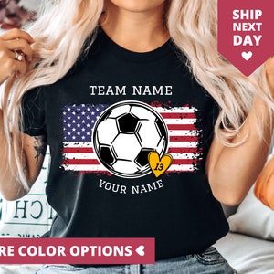 Personalized Soccer Shirt Mom, Soccer Team TShirt, Soccer T Shirt With Name Number, Custom Soccer T-Shirt Gift For Women, Soccer Player Tee
