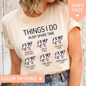 Cute Cow Shirt for Women, Funny Cowgirl TShirt for Farmer, Cow Lover T Shirt for Cow Mom, Western Farming Mom Tee, Funny Cow Farmer T-Shirt