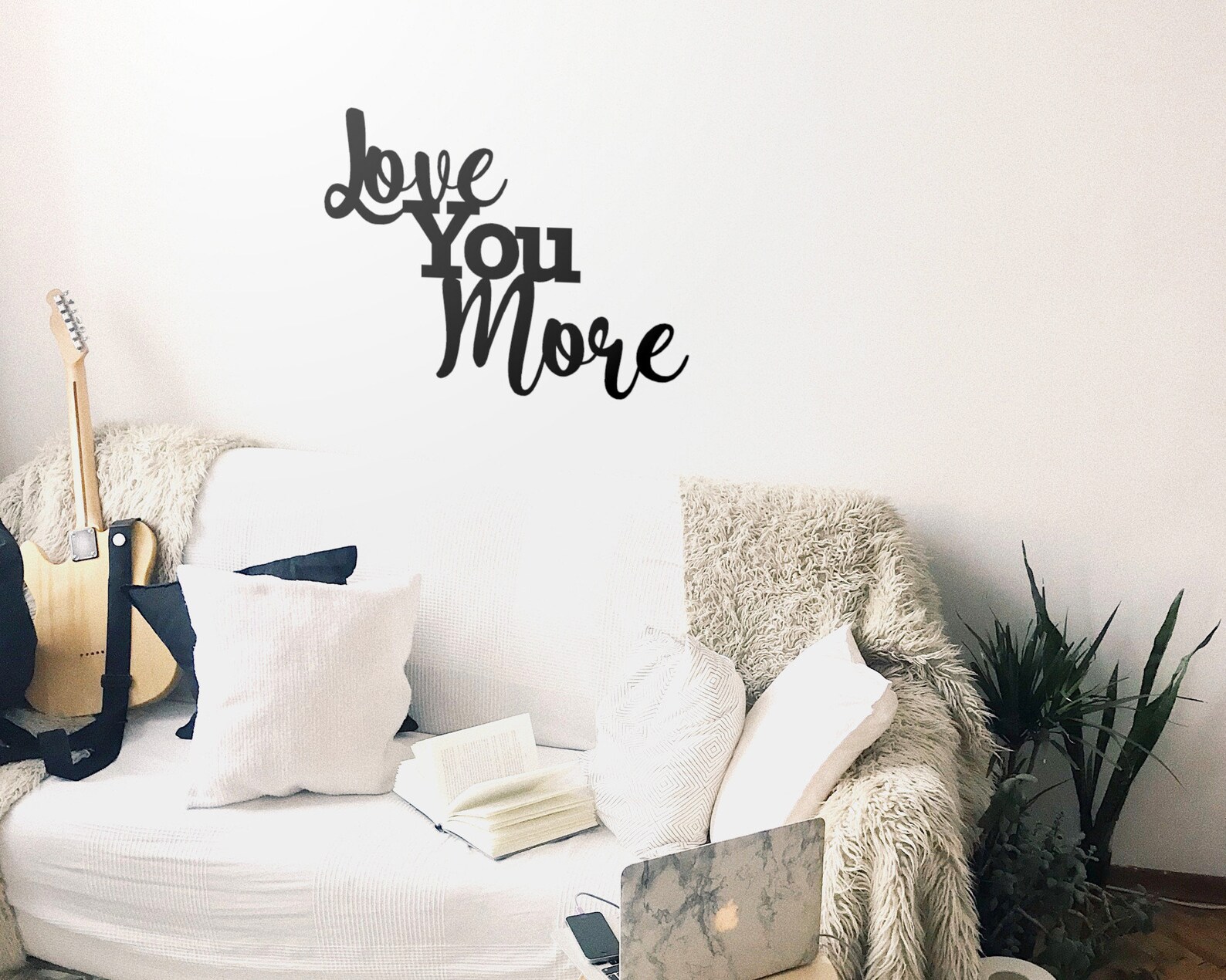 Love You More Metal Wall Sign Love Metal Word Sign Family Etsy