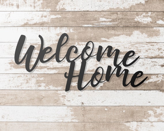 Welcome Home Sign Welcome Home Metal Word Sign Southern 