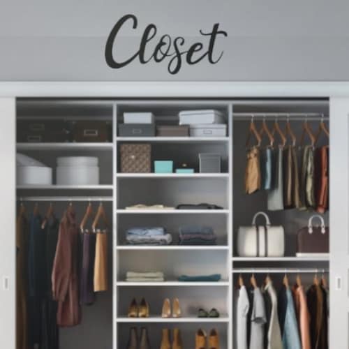 Closet Word Sign Metal Entry Closet Sign Cursive Word Home Etsy