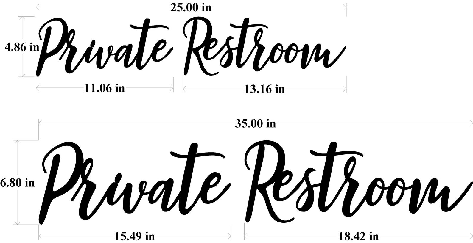 Private Restroom Sign Private Restroom Metal Word Sign Etsy