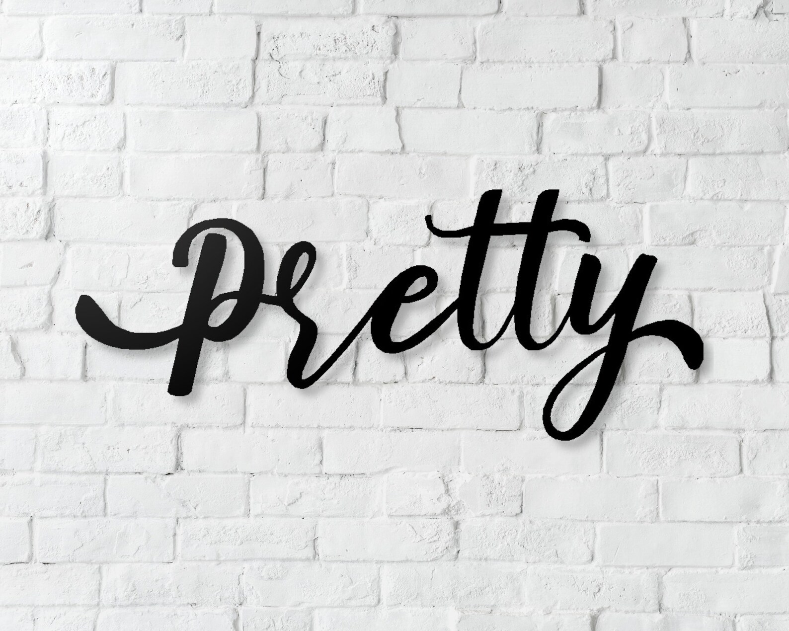 Pretty Metal Word Sign Pretty Wall Decor Christmas Gift Etsy