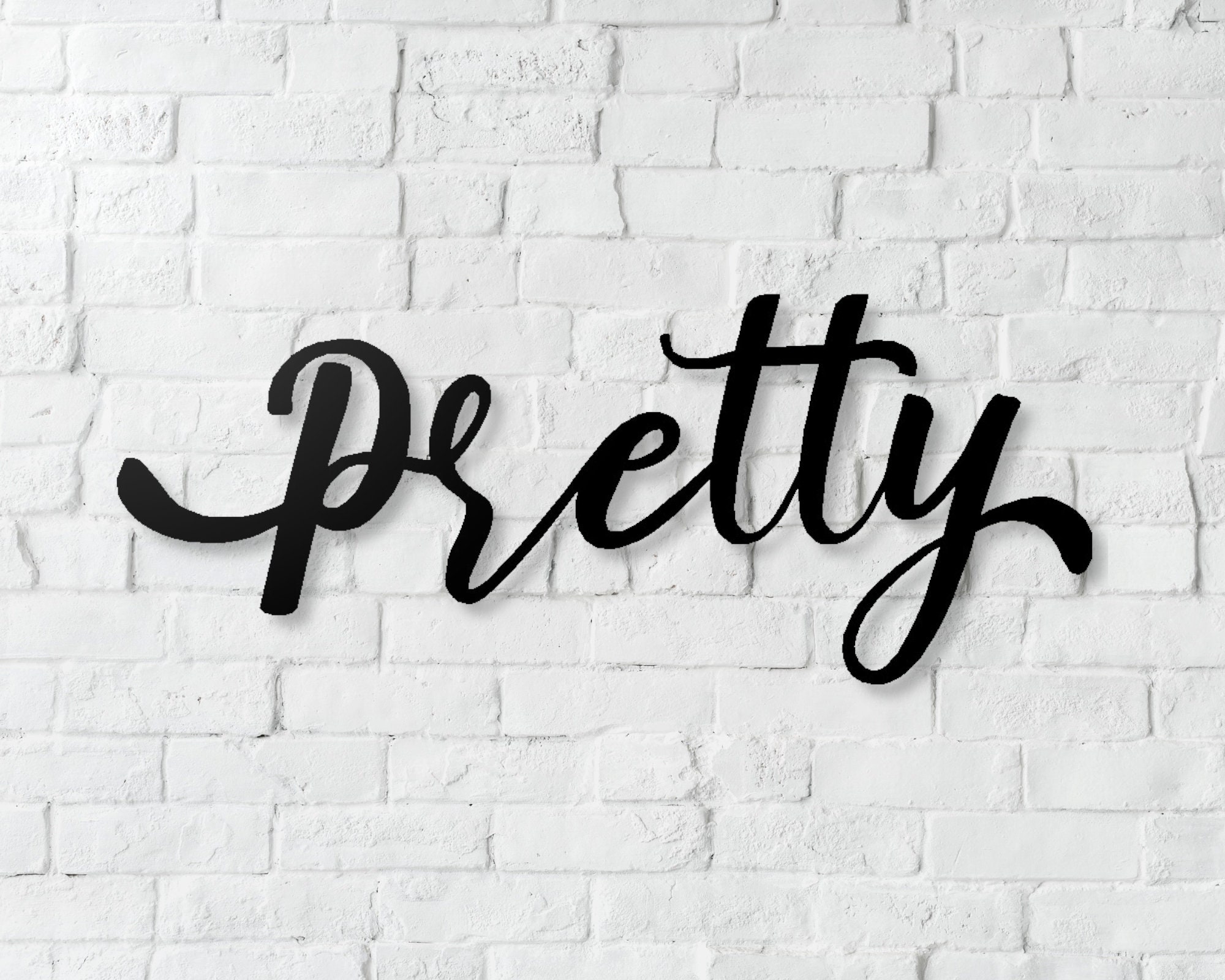 Pretty Metal Word Sign pretty Wall Decor Christmas Gift | Etsy