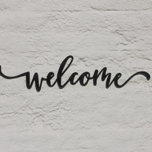 Welcome Sign Welcome Word Wall Art Metal Wall Art Decor - Etsy