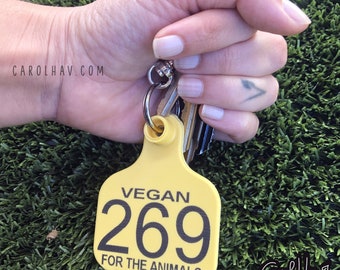 Keychain 269 Tag Keyring-269 Gift-Animal Liberation-Vegan Keychain-Ear Tag-Keyring-Vegan Gift-Vegan Jewelry-Animal Defender