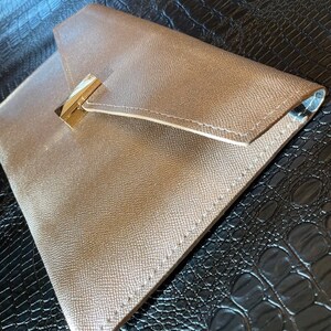 Embrague de sobre de cuero - bolso de embrague de sobre grande- regalo para mamá - bolso de noche delgado - bolso de cuero grande hecho a mano