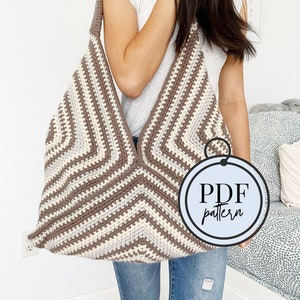 Latte Tote Bag Crochet Pattern / Crochet Tote Bag Pattern / Crochet Bag Pattern / Crochet Tote Bag / Crochet Purse Pattern / Crochet Purse