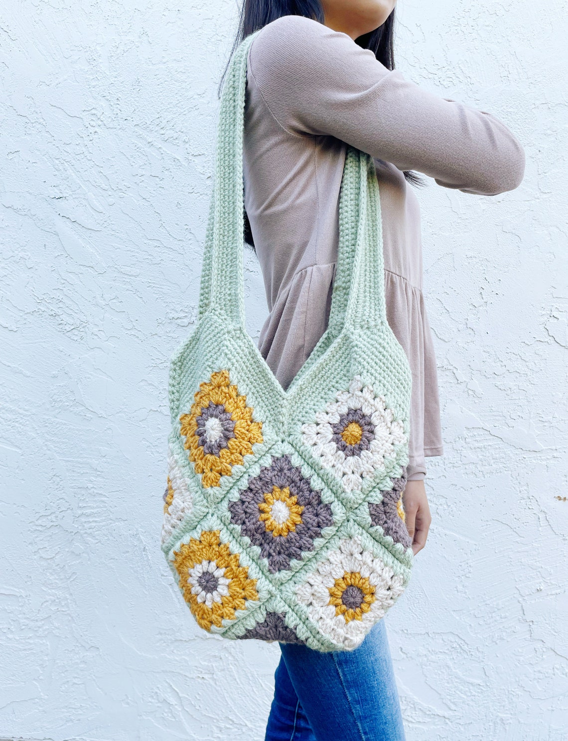 Desert Blooms Granny Square Tote Crochet Pattern / Granny - Etsy