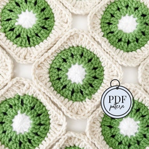 Kiwi Granny Squares Crochet Pattern / Crochet Granny Squares / Crochet Granny Square Pattern / Crochet Kiwis / Crochet Kiwi Tote Bag