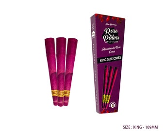 3 King Size Purple Natural Rose Petal Cones