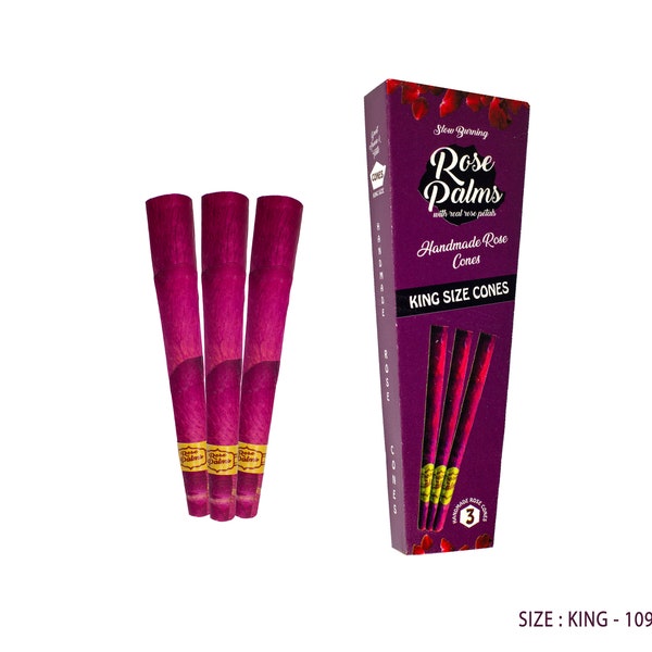 3 King Size Purple Natural Rose Petal Cones