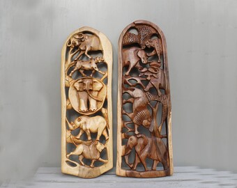 African Hand Carved Big 5 Set Ebony Wood