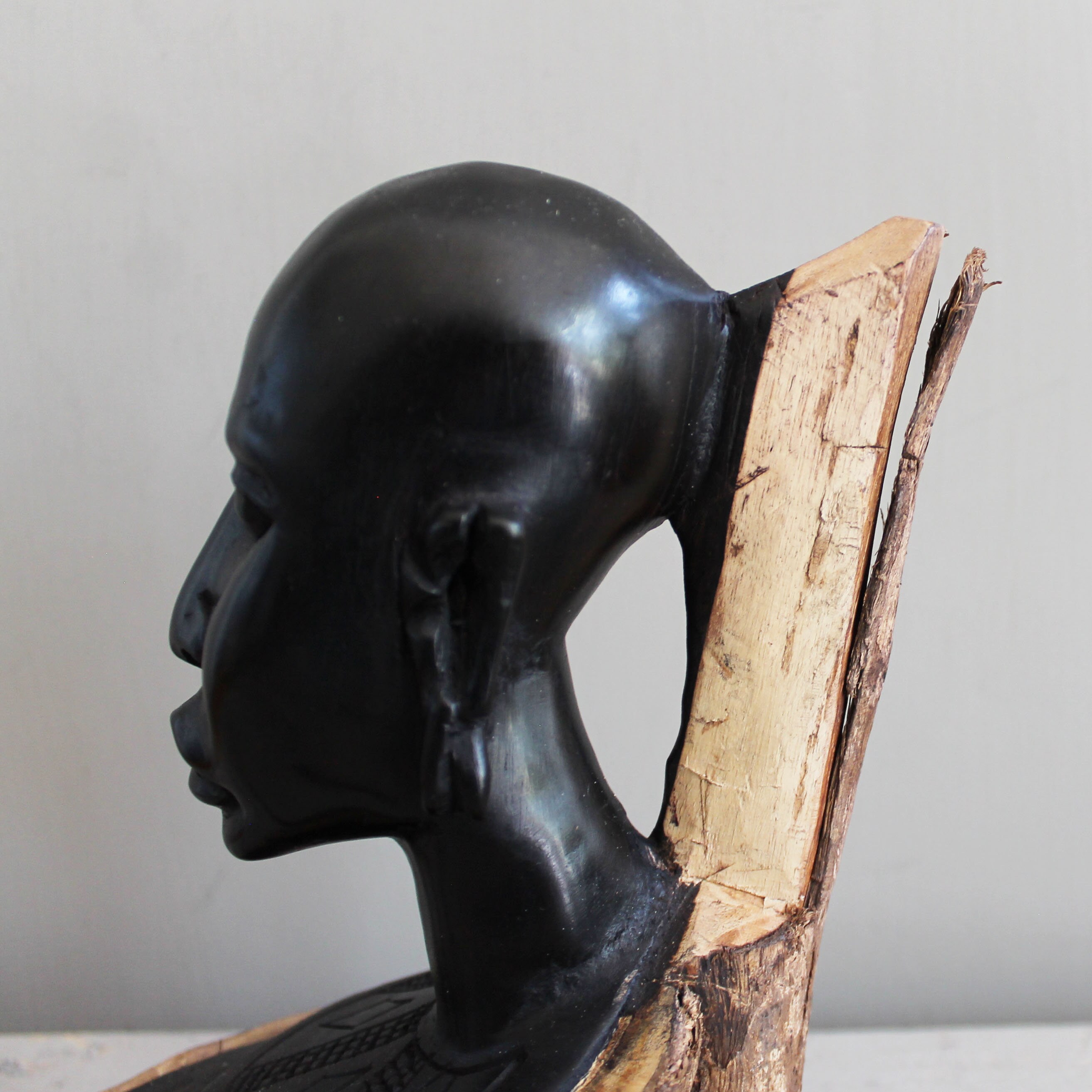 8'' Tanzania Ebony Head Sculpture Africa Hand Carved Etsy