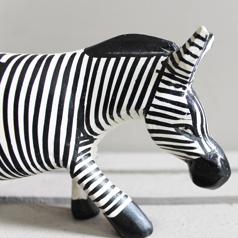 Africa Hand Carved and Hand Painted Wood Zebra Kenya Wooden Etsy
