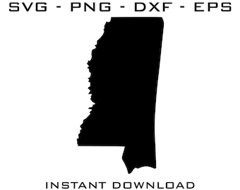Mississippi State Outline SVG – Cricut, Silhouette Cut Files (Digital Download)
