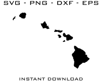 Hawaii Islands SVG Cut Files – Cricut, Silhouette (Digital Download)