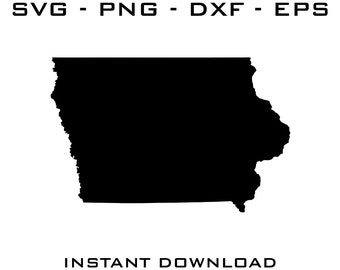 Iowa State Outline SVG – Cricut, Silhouette Cut File (Digital Download)