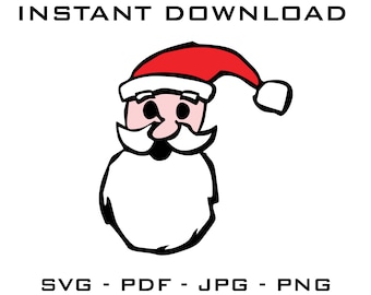 Santa SVG Cut Files – Christmas Silhouette (Digital Download)