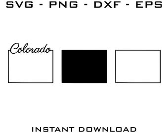 Colorado State Outline SVG Bundle – Cricut & Silhouette Cut Files (Digital Download)