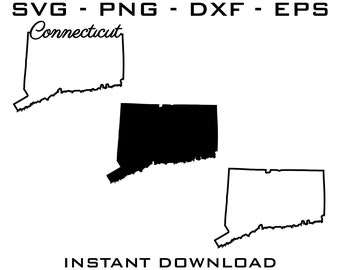 Connecticut Outline SVG Bundle – Vector Cut Files (Digital Download)