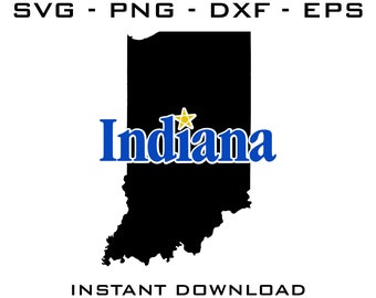 Indiana State SVG Cut Files – Cricut, Silhouette (Digital Download)