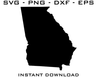 Georgia State Map SVG – Cricut, Silhouette Cut Files (Digital Download)