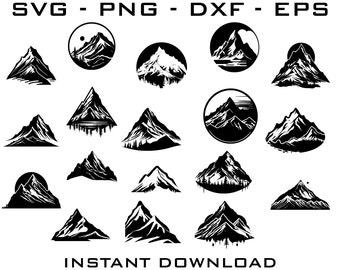 Mountain Designs Bundle, SVG Cut Files (Digital Download)