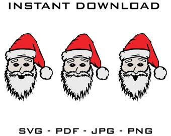 Father Christmas SVG Cut Files - Cricut, Silhouette (Digital Download)