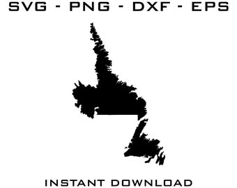 Newfoundland Labrador Canada Map (svg, pdf, png, jpg) Digital Download