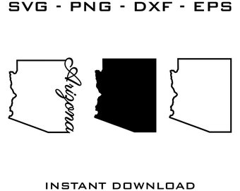 Arizona Map SVG Bundle – Cricut & Silhouette Cut Files (Digital Download)