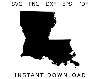 Louisiana State Map SVG – Cricut, Silhouette Cut Files (Digital Download)