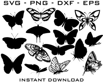 Butterfly Bundle - svg png dxf eps- Butterfly cut files - Butterfly Cricut - Butterfly Silhouette - Butterfly instant download