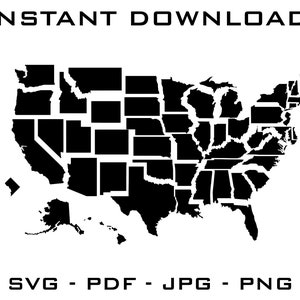 Todos os 50 estados mais Distrito de Columbia SVG - Download digital de todos os 50 estados mais Distrito de Columbia
