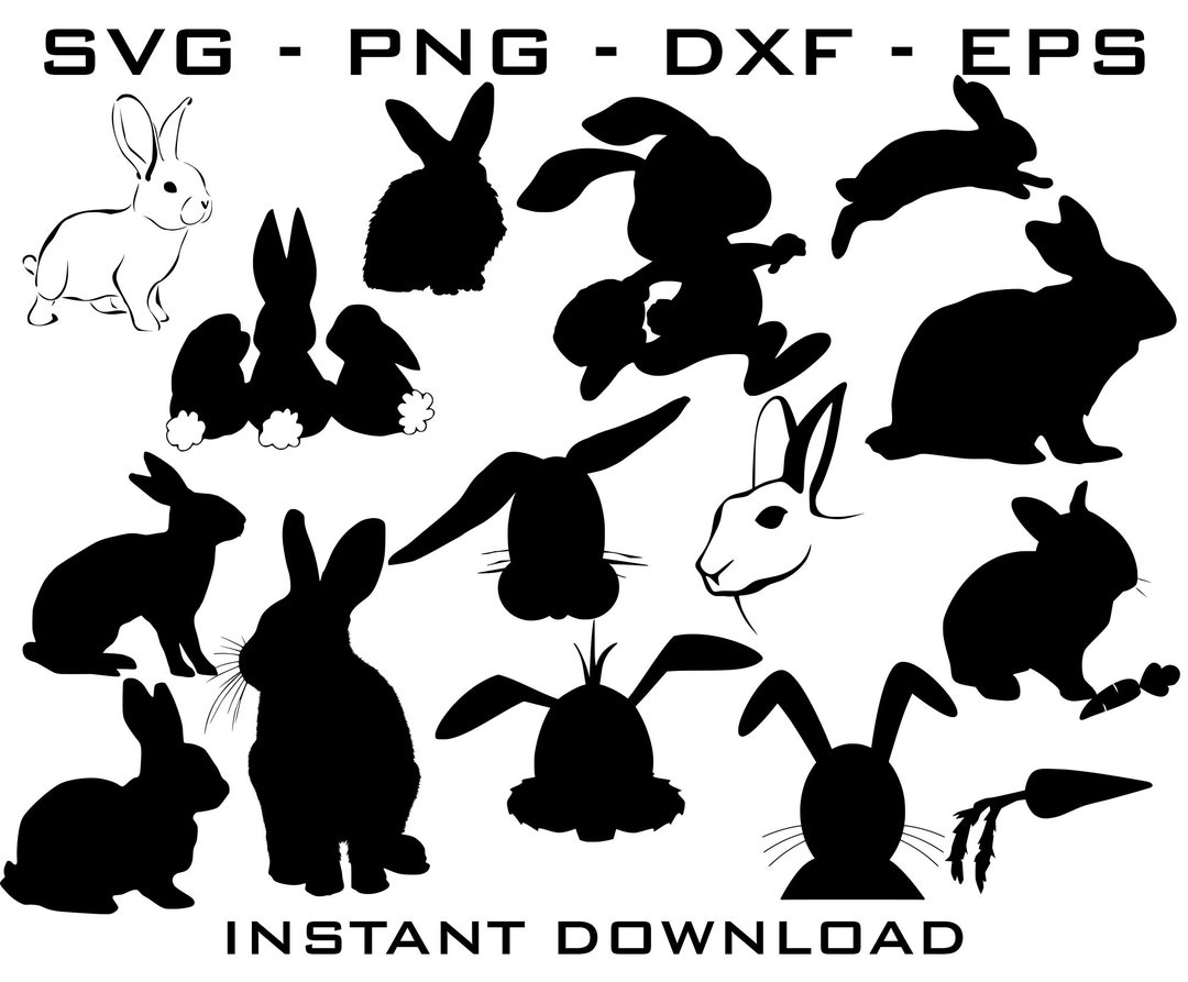 Easter Bunny Clipart Bundle, Cut Files (svg, Png, Eps, Dfx) (digital ...