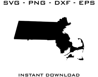 Massachusetts SVG - Arquivos cortados de Massachusetts - Massachusetts Cricut - Massachusetts Silhouette - Download digital de Massachusetts