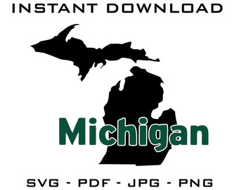 Michigan State Outline SVG – Cricut, Silhouette, & More (Digital Download)