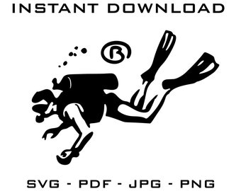 Scuba Dude SVG – Diving Cut Files (Digital Download)