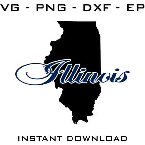 Illinois SVG - Illinois coupe fichiers - Illinois Cricut - Illinois Silhouette - Illinois téléchargement numérique