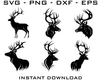 Deer lovers 6 unique designs bundle, Deer SVG and cut files