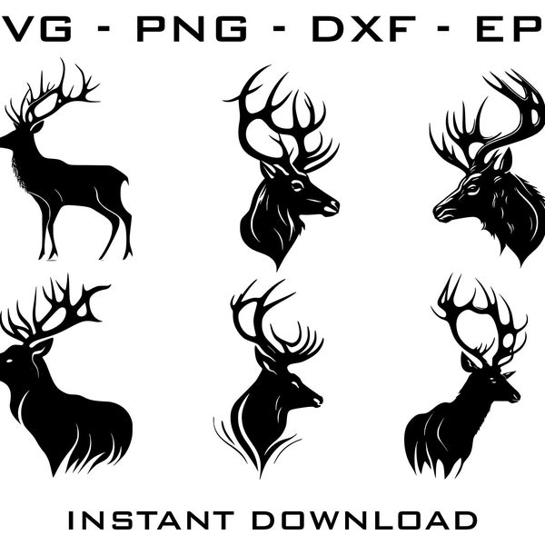 Deer lovers 6 unique designs bundle, Deer SVG and cut files