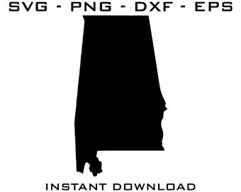 Alabama State Outline SVG – Cricut & Silhouette Cut Files (Digital Download)