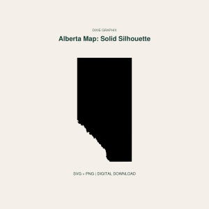 Alberta Map SVG: Solid Silhouette - Digital Download