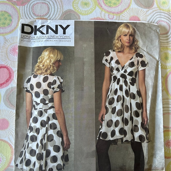 Designer Vogue sewing Pattern V1160 Donna Karan DKNY dress size EE (14-16-18-20) out of print OOP