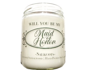 Maid of Honor Proposal Candle | Maid of Honor Gift |  Bridal Party Gifts | Handmade Soy Wood Wick Candles | Salkcots Candles