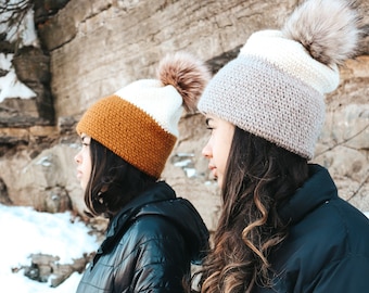Double Brim Maple Beanie Pattern | CROCHET beanie Pattern | Crochet Double Brim Pattern | Pom Beanie Pattern
