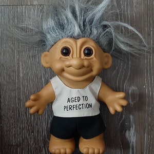 Vintage Russ Exercise Troll 11" Tall Troll - Retro Toys Aged to Perfection
