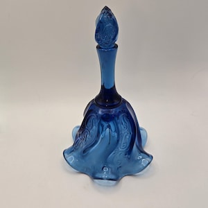 Cobalt Deep Blue Fenton Bell - Swirls - Skirt Bell