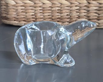 Polar Bear Glass Candle Holder - Bear Lovers Gift - Votive Holder Indiana Glass